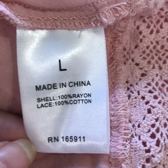 Grace + Karma ruffle crochet babydoll bohemian shirt size L loose fit pink - Picture 11 of 11